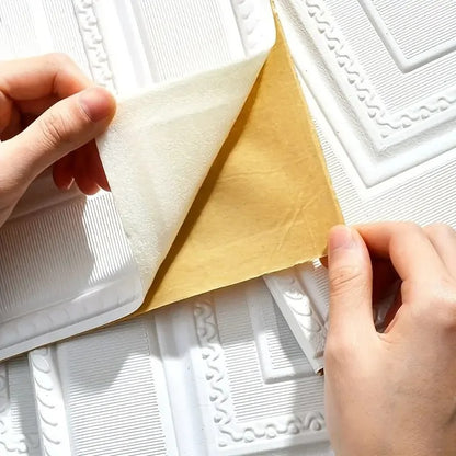 70cm*70cm 3D Room Decor Warm Decoration Self-adhesive Wall Stickers Foam Waterproof Anti-collision Wallpaper Ceiling Background