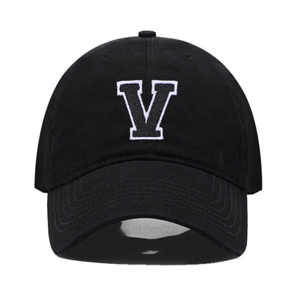 Initial Letter A-Z Embroider Baseball Cap For Men Womne High Quality Soft Cotton Fashion Team Sport Visors Snapback Caps