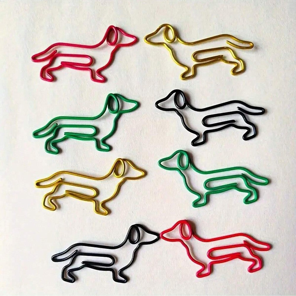 20/40/50Pcs Metal Paper Clips Cat Dog Musical Notes Assorted Color Paperclips Bookmark Teacher Students Office Supplies