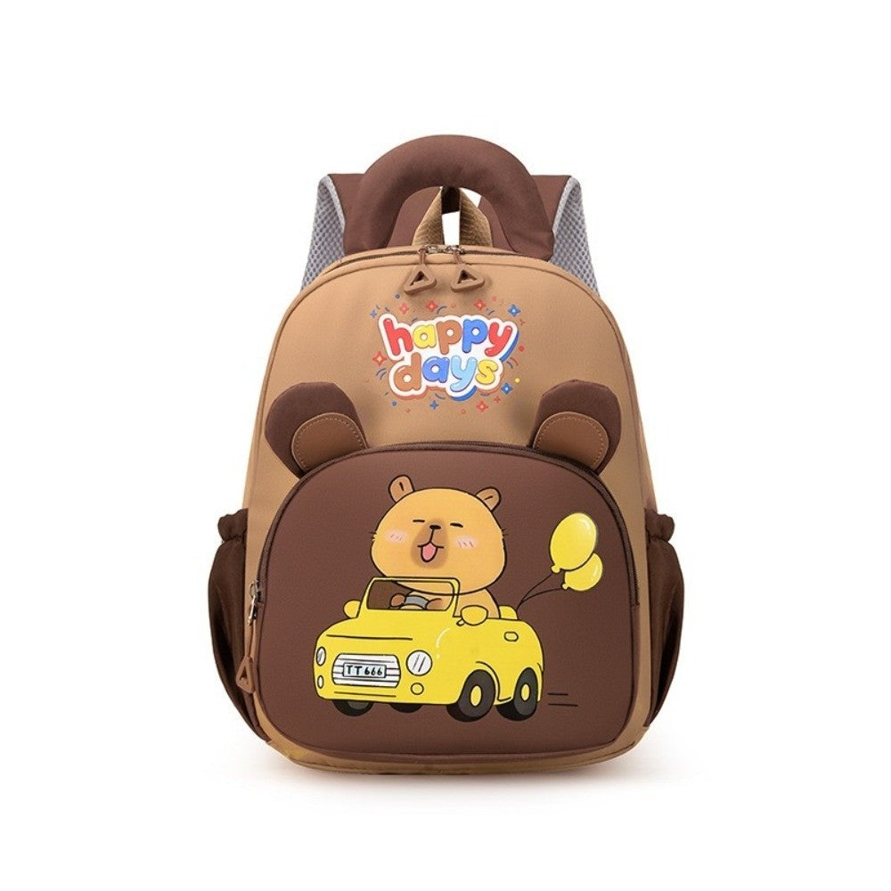 Mochila de Capivara Kawaii de Desenho Animado, Nylon Leve, Mochila Escolar de Capivara, Grande Capacidade, Multibolsos, Mochila para Jardim de Infância