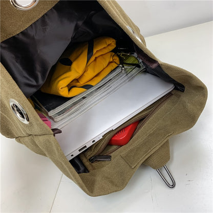 Mochilas de viagem masculinas esportivas de grande capacidade, bolsa de ombro de lona, mochila masculina para caminhada, mochila esportiva masculina, ao ar livre