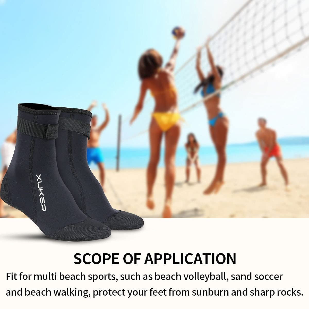 Neoprene Socks 3mm Beach Volleyball Sand Soccer Diving Swimming Surfing Snorkeling Fishing Wading Kayaking Rafting Water Booties