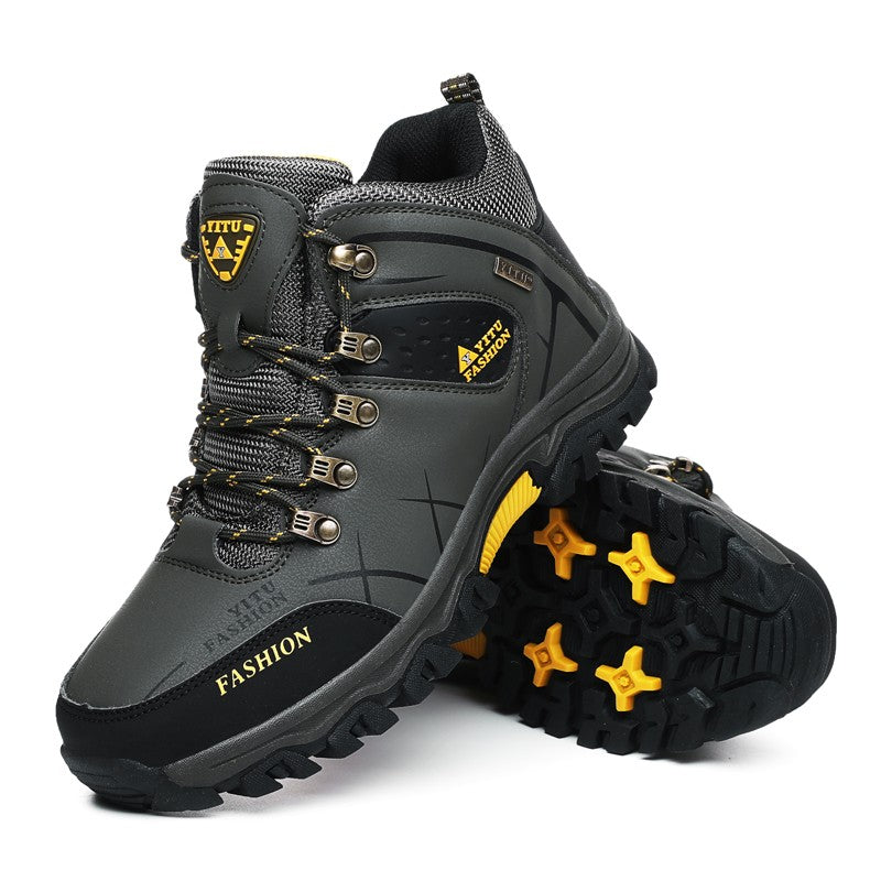 Botas de Neve Masculinas de Inverno Impermeáveis de Couro Tênis Super Quentes Botas Masculinas Botas de Caminhada ao Ar Livre Sapatos de Trabalho Tamanho 39-47