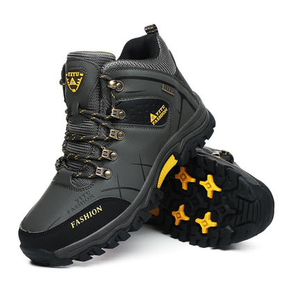 Botas de Neve Masculinas de Inverno Impermeáveis de Couro Tênis Super Quentes Botas Masculinas Botas de Caminhada ao Ar Livre Sapatos de Trabalho Tamanho 39-47