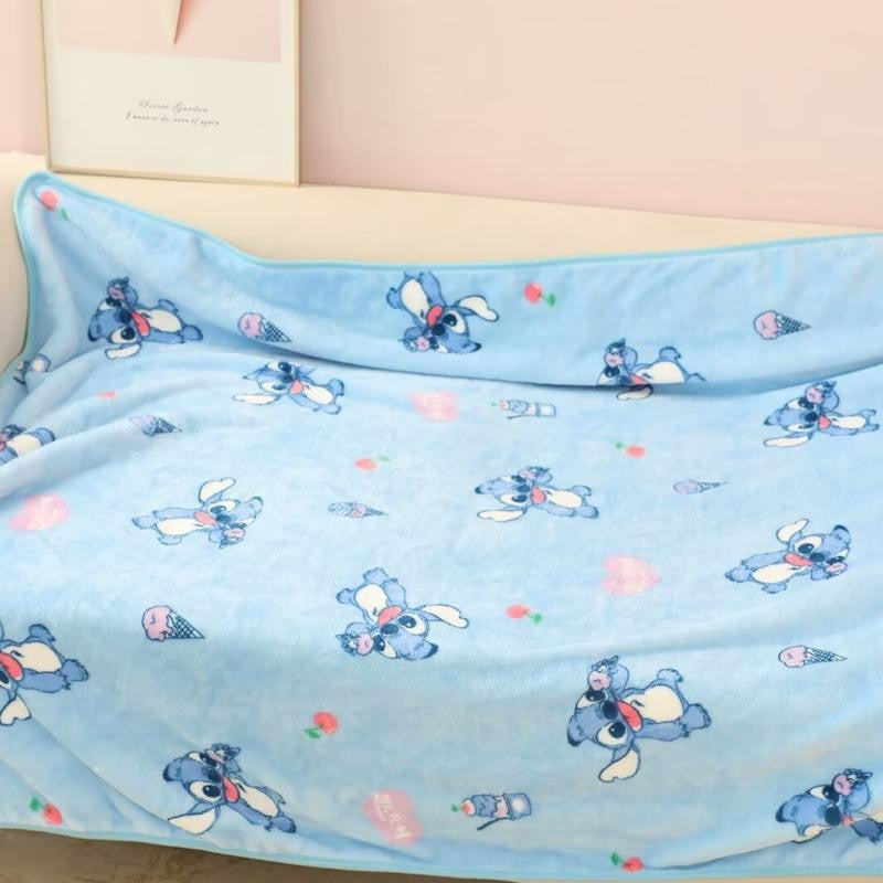 Disney Stitch Blanket Warm Flannel Blanket Pillowcase Office Nap Blanket Air Conditioning Blanket Student Blanket Bed Sheet