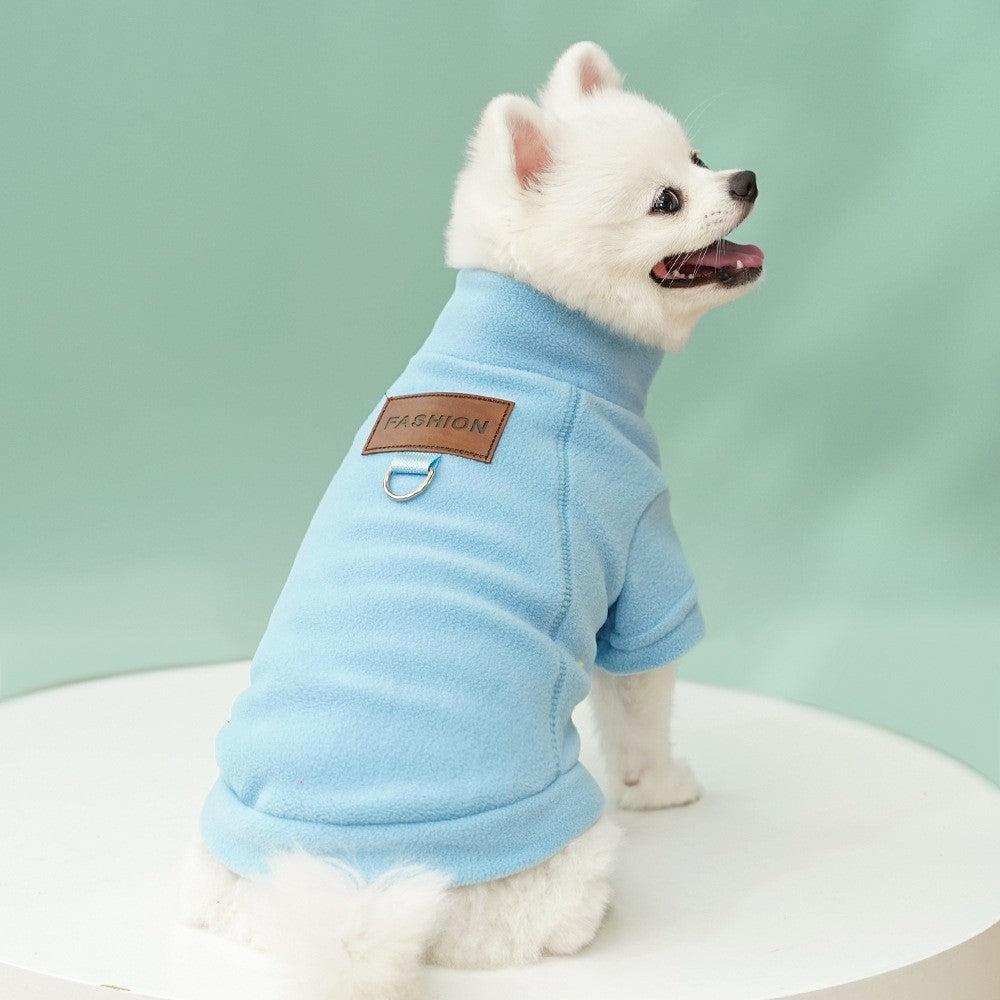 Moletom de Pelúcia Outono Inverno para Cães e Gatos, Casaco com Base de Pelúcia, Agasalho para Cachorros e Gatos, Pode Ser Puxado, Roupas de Ursinho de Pelúcia para Cães Pequenos