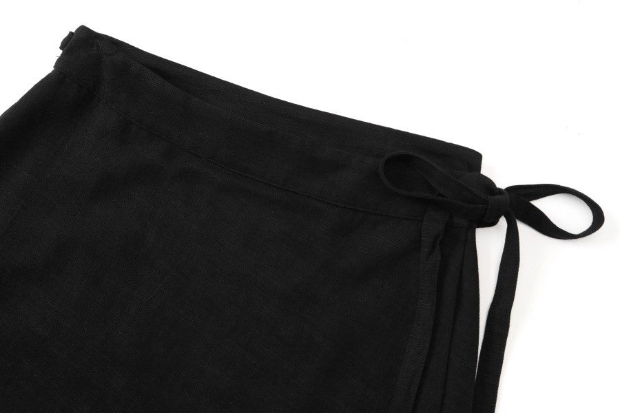AS 2025 spring summer woman  linen one pieces  wrap skirts adjustable waist 2cm