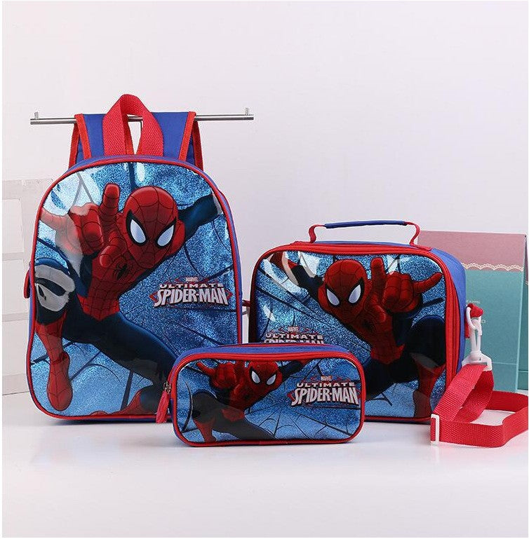 Disney Cartoon Princess Elsa Schoolbag Cute Large-capacity 3-piece Set of Children's Girls Boy Backpack Children's Schoolbag