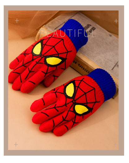 Luvas Quentes Infantis de Inverno Homem-Aranha Marvel Luvas de Malha Desenho Animado Anime Marvel Decoração Fofa Presentes de Natal para Crianças Em Estoque
