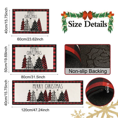 60/80/120CM Christmas Elk Floor Mat Xmas Tree Kitchen Rug Doormat Home Decor Navidad Natal Christmas Decorations For Home 2025