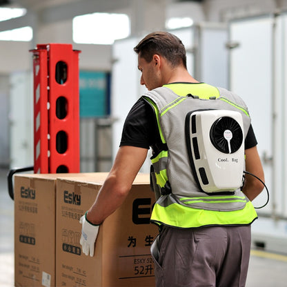 Colete de Ar Condicionado Recarregável Roupa de Refrigeração com Bateria de 9600mAh para Clima Quente com Bolsos Jaqueta para Trabalhar no Calor