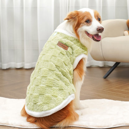 Roupas para cães de estimação casaco de outono e inverno moletom quente de lã polar colete dourado para cães de médio e grande porte suprimentos de vestuário