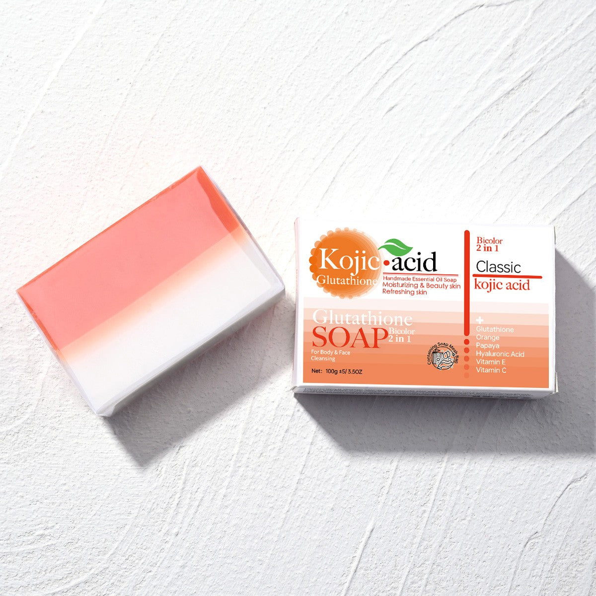 Barra de Sabonete de Mel Orgânico Mais Vendido 100g com Ácido Kójico + Glutationa Anti-Acne Ajuda no Clareamento do Banho e Rosto