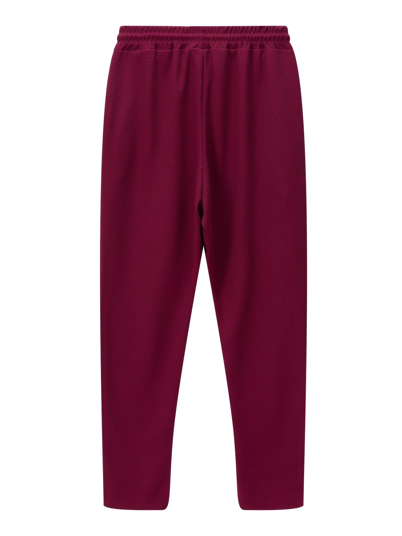 Calça Masculina Casual de Waffle de Cintura Média Calça Leve e Elegante Adequada para Todas as Estações