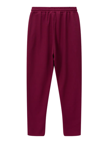 Calça Masculina Casual de Waffle de Cintura Média Calça Leve e Elegante Adequada para Todas as Estações