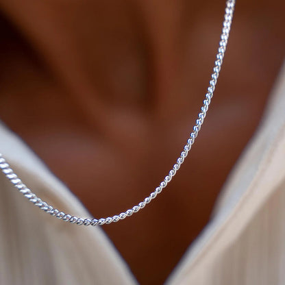 Stainless Steel Cuban Chain Necklace Gold Color Titanium Steel Men Chain Necklace Simple Jewelry Fashion Accessories Gift