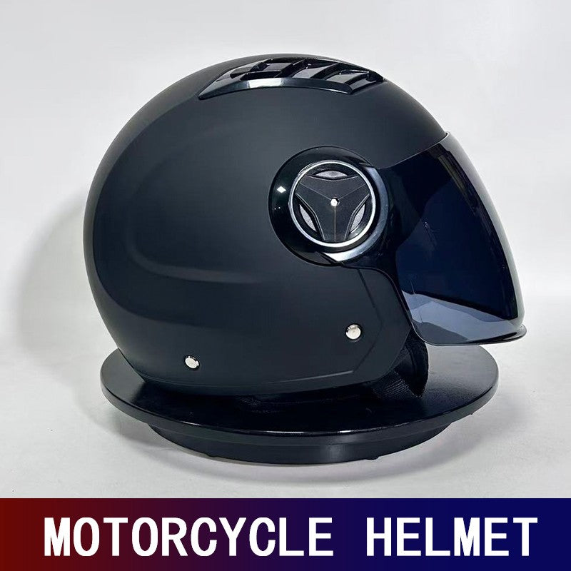 Novo capacete de motocicleta três quartos, capacete elétrico completo para homens e mulheres, capacete de motocicleta para pilotagem, meio capacete de inverno, quente