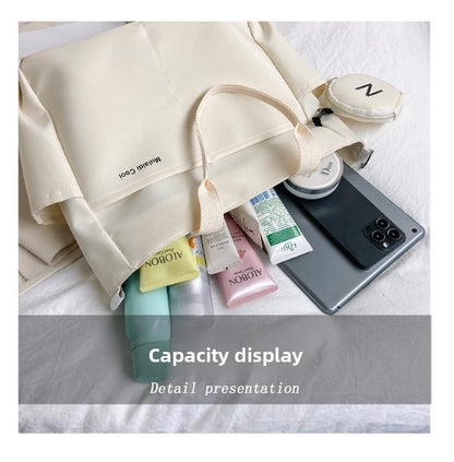 Minimalist Nylon Tote Bag, Oxford Waterproof Handbag Shoulder Crossbody Bag with Pocket, Effortless Style for Women Daily Errand