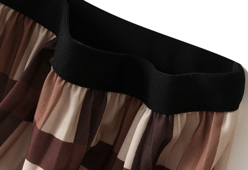 Organ pleated skirt for women, new high waist slimming mid length A-line skirt, pleated skirt, mesh skirt, mid length dress