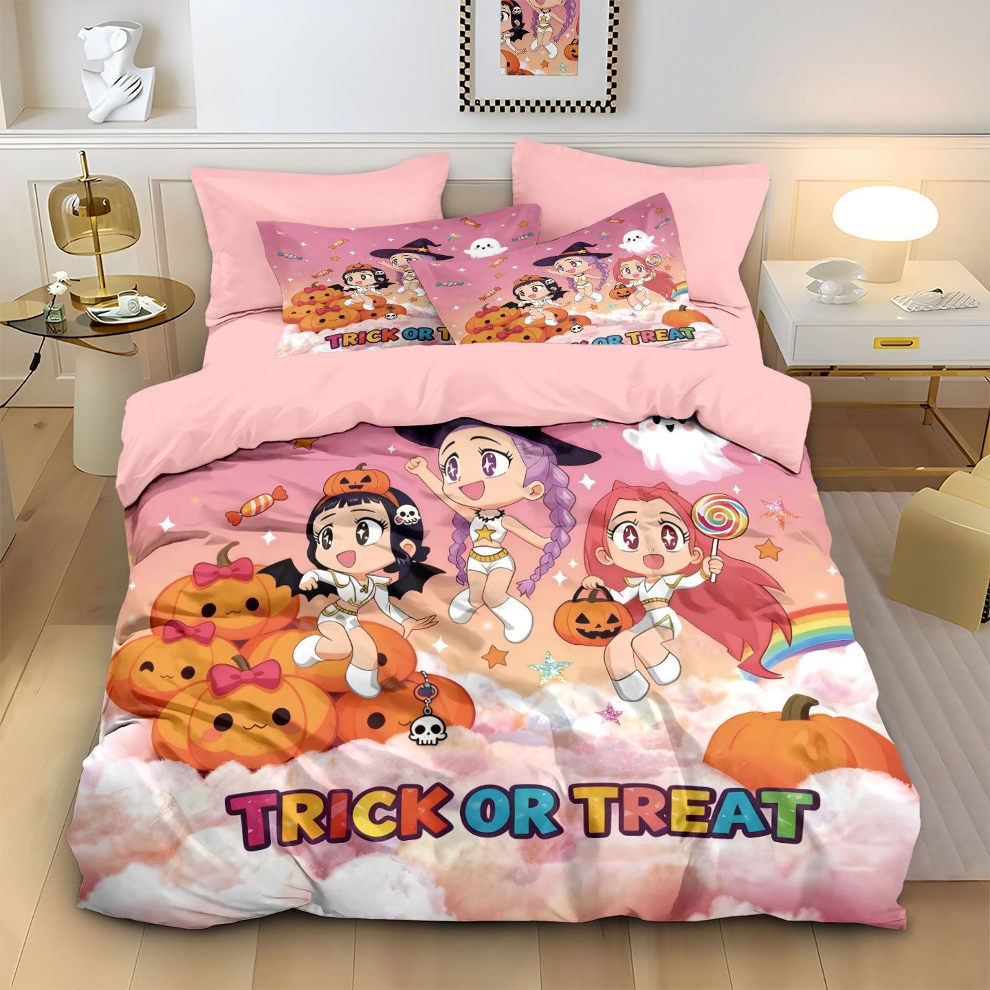 Kpop Demon Hunters Huntrix Bedding Set - Single to King Size, Anime Print Duvet Cover Sets for Adult Bedrooms