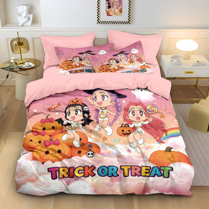 Kpop Demon Hunters Huntrix Bedding Set - Single to King Size, Anime Print Duvet Cover Sets for Adult Bedrooms