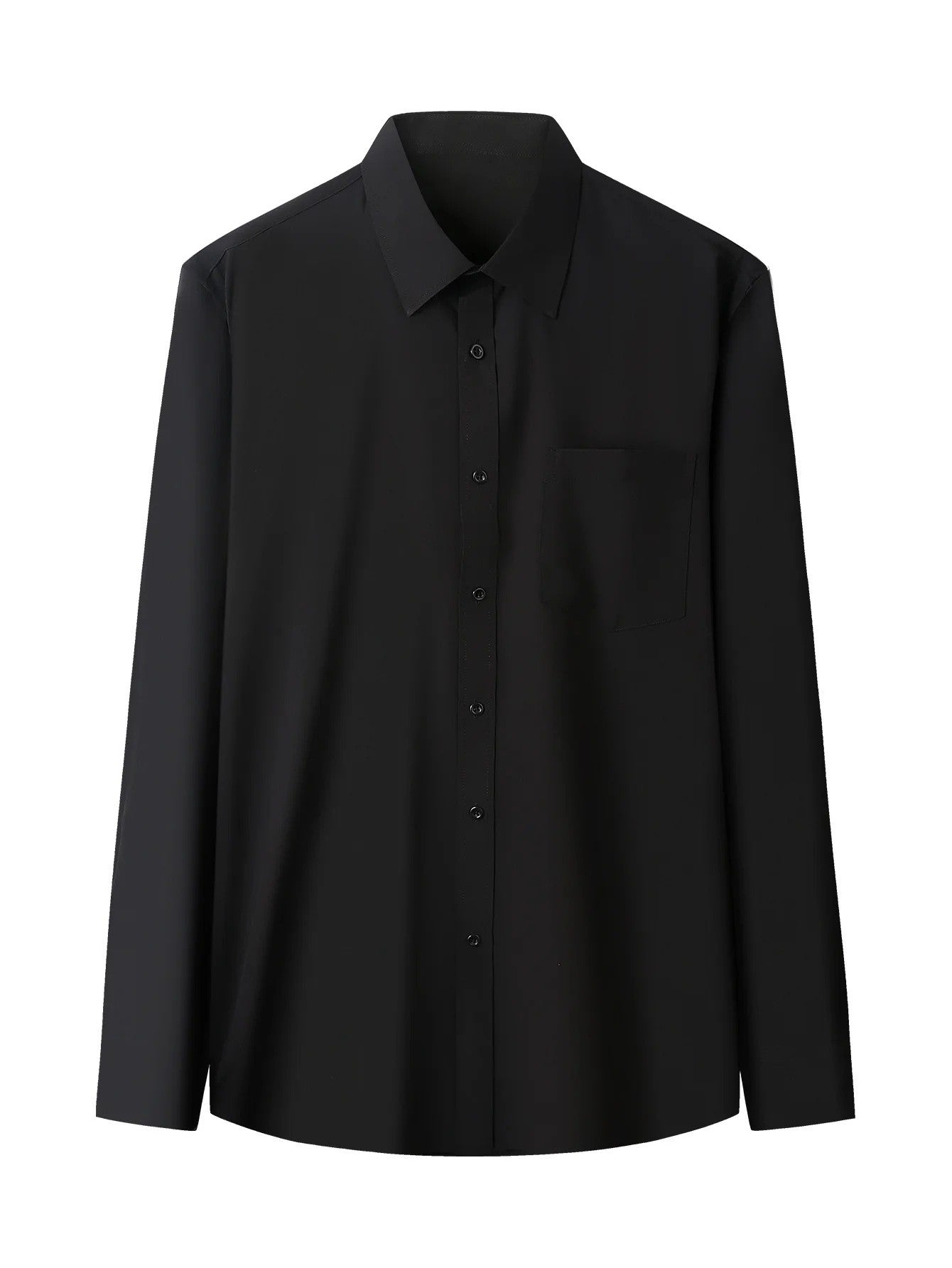 Iron-Free Long Sleeve Silk Smooth Drapey Wedding Shirt for Men Summer Business Formal Wine Red Large Size Men's Clothing