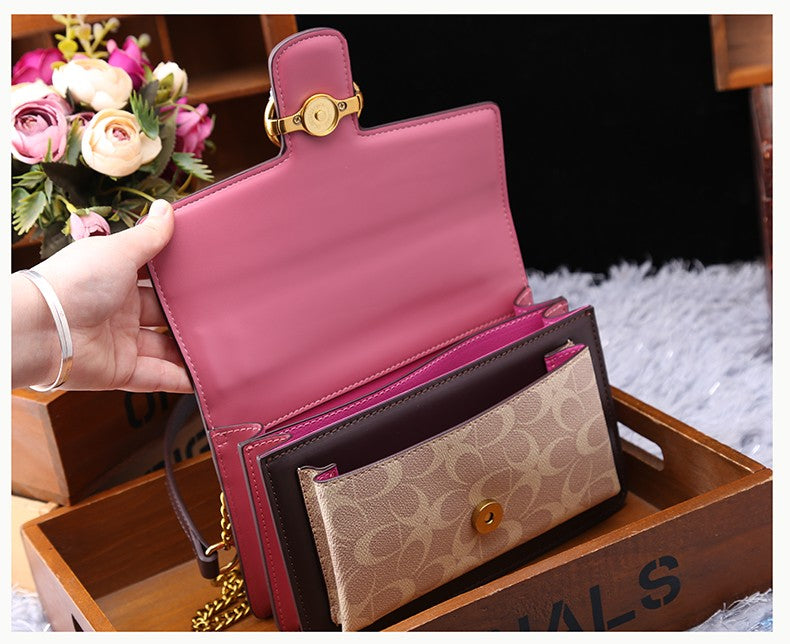 Light luxury women's bag 2025 new high-end color contrast single shoulder underarm bag designer fashionable crossbody small squa