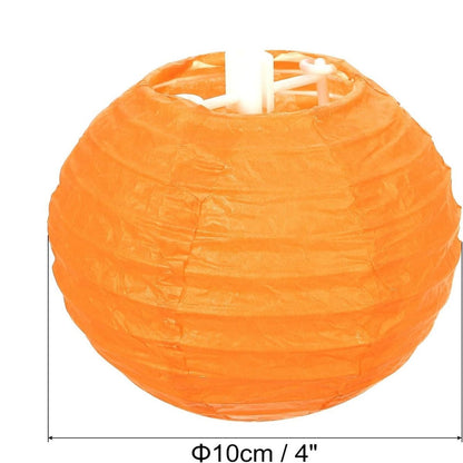12pcs 10cm/4inch Yellow Paper Lanterns Party Decorations For Summer Hawaii Thanksgiving Halloween Christmas Birthdays Weddings