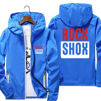 Fashion Women Men Rock Shox Rockshox Moutain MTB Biker Bicycler Casual Windbreaker Sports Pilot Skin Hooded Jacket Plus Size 7XL