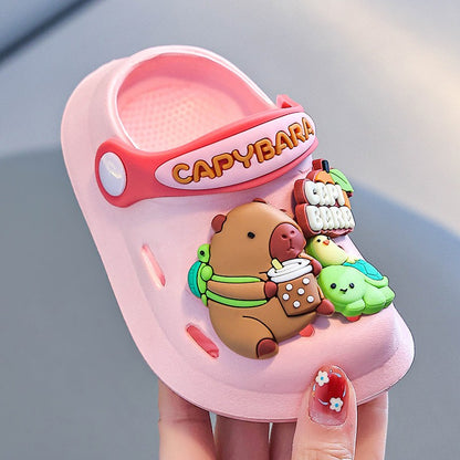 Cute Capybara Summer Kids' Garden Clogs Shoes Boys & Girls Beach Sandal Kids Lightweight Breathable Slip On Baby Slippers