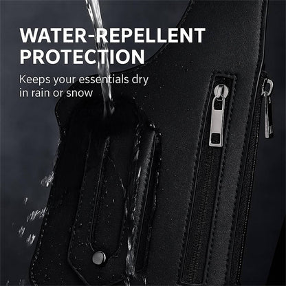 Retro Double Shoulder Strap Multi-pocket Outdoor Anti-theft Tactical Bag Men Crossbody Bags PU Waterproof Phone Bag Chest Bag