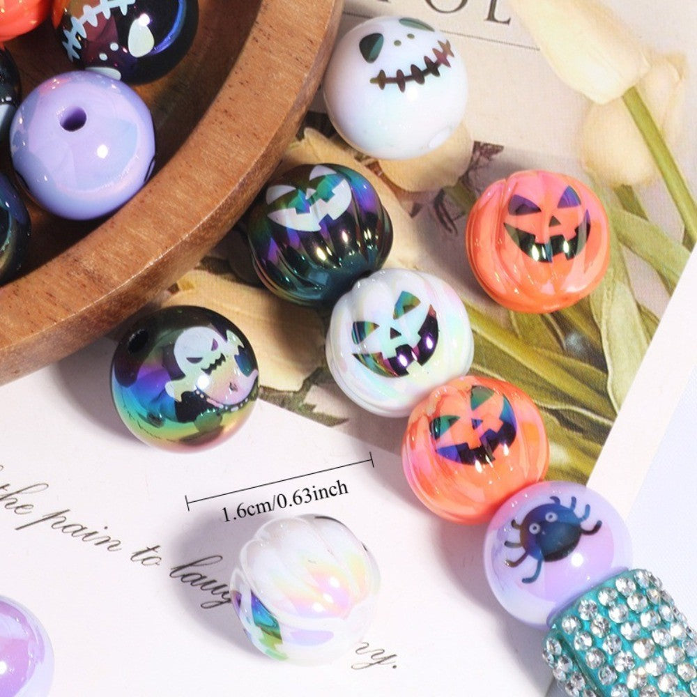 10-30PC 16mm Halloween Theme Ghost Pumpkin DIY Beads for Halloween Prank Carnival Party Decorations Party Favors Gift Bag Filler