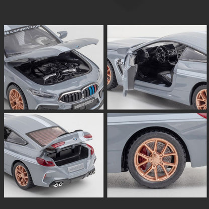 1:32 Scale M8 Competition Police Car Model Toy Alloy Diecast Shock Absorption Miniature Vehicles Models for Kids Presents