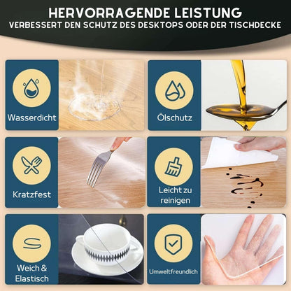 1.5mm Thick Clear Table Protector, Clear Table Cover Protector, Plastic Table Cover, Clear Desk Mat Desk Pad, Desk Protector Mat