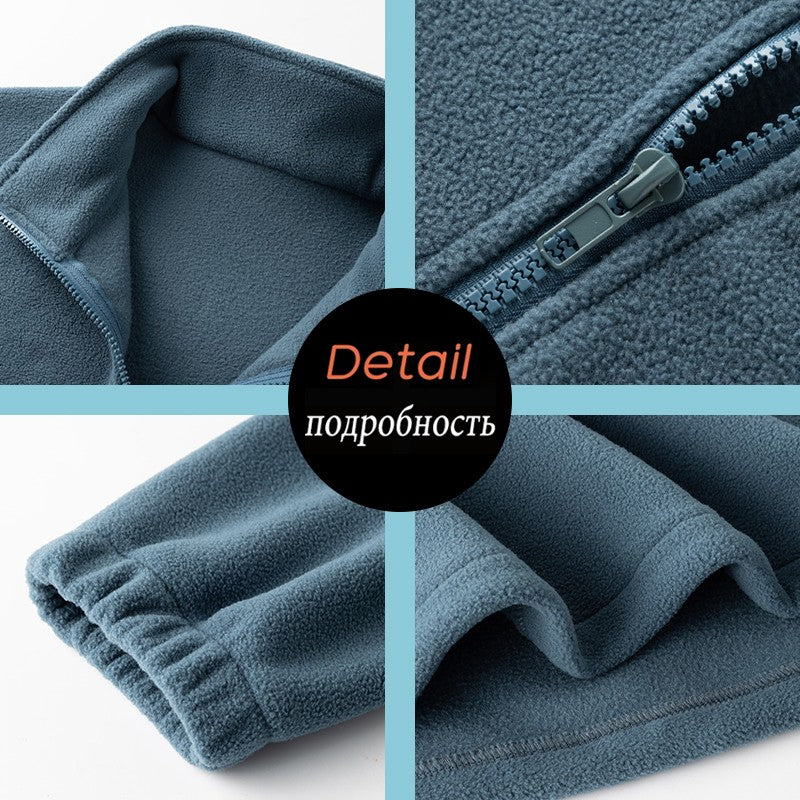 2025 New Style Stand Collar Sweater Half Zipper Pullover Long Sleeve Polar Fleece Men's Autumn And Winter Thick Base Warm