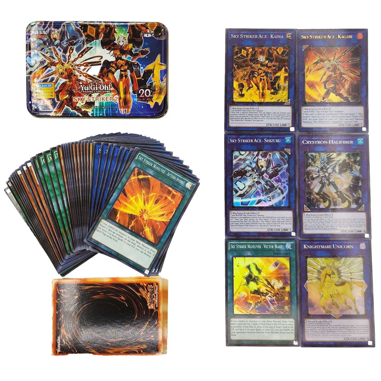 Yu Gi Oh Cards PACK DE DEUS EGÍPCIO Deck de Cartas Inglês TCG Holográfico Dourado Dragão Branco Jogo de Duelo Coleção de Cartas com Caixa de Lata