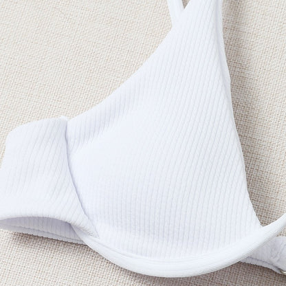 Sexy Underwire Bikini 2025 Mujer Women Solid Red Push Up Bra Thong Swimsuit Haler V Neck Bathing Suit Mini Micro Thong Swimwear