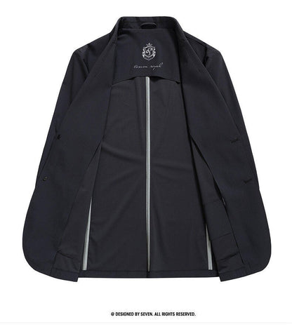 2025 Summer Thin Ice Silk Sunscreen Suit Jackets Classic Elasticity Traceless Sun Protection Blazers Social Office Formal Coats