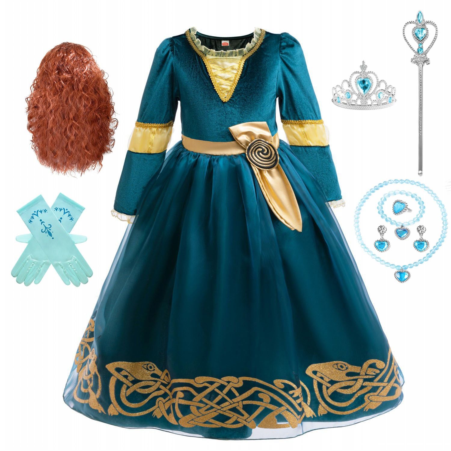 Princess Merida Dress Cosplay Brave Stage Performance Clothes  Cosplay Halloween Carnival Party Apparel Birthday Gift