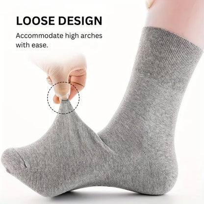 7 Pairs Man Non Binding Diabetes Socks Comfortable Breathable Socks Suitable For Elderly Man For Fat Feet Men Plus Size39-48