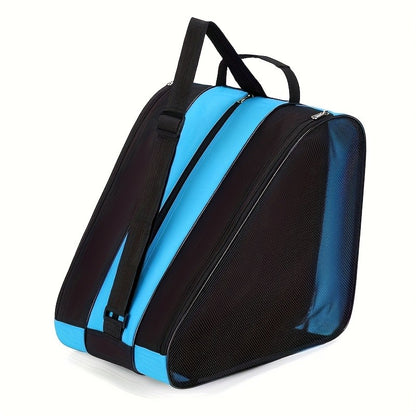 Large Capacity 3-Layer Ice Skating Bag with Heavy-Duty Shoe Storage - Adjustable Shoulder Strap & Logo Window for Inline Skates