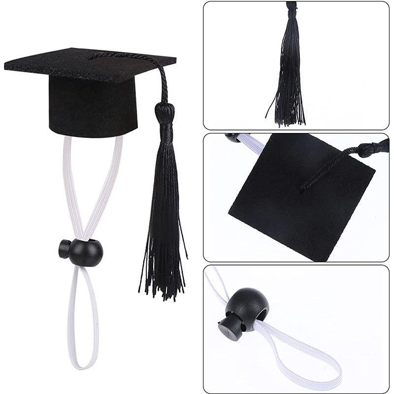 Chapéu de Formatura Pequeno Animal Mini Chapéu de Bacharel com Borla Boné de Estimação Fofo Gravata Borboleta para Gatinho Hamster Acessório de Fantasia para Fotos
