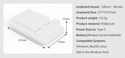 Programming Macro Custom Knob Keyboard RGB 3 Key Copy Paste Mini Button Photoshop Gaming Keypad Mechanical Hotswap Macropad