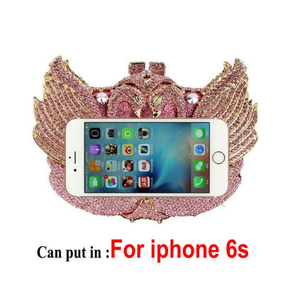 XIYUAN Pink/Black/Blue/Gold Crystal Evening Clutches Bag Hollow Out Women Metal Clutch Purse Wedding Party Prom Dinner Handbag