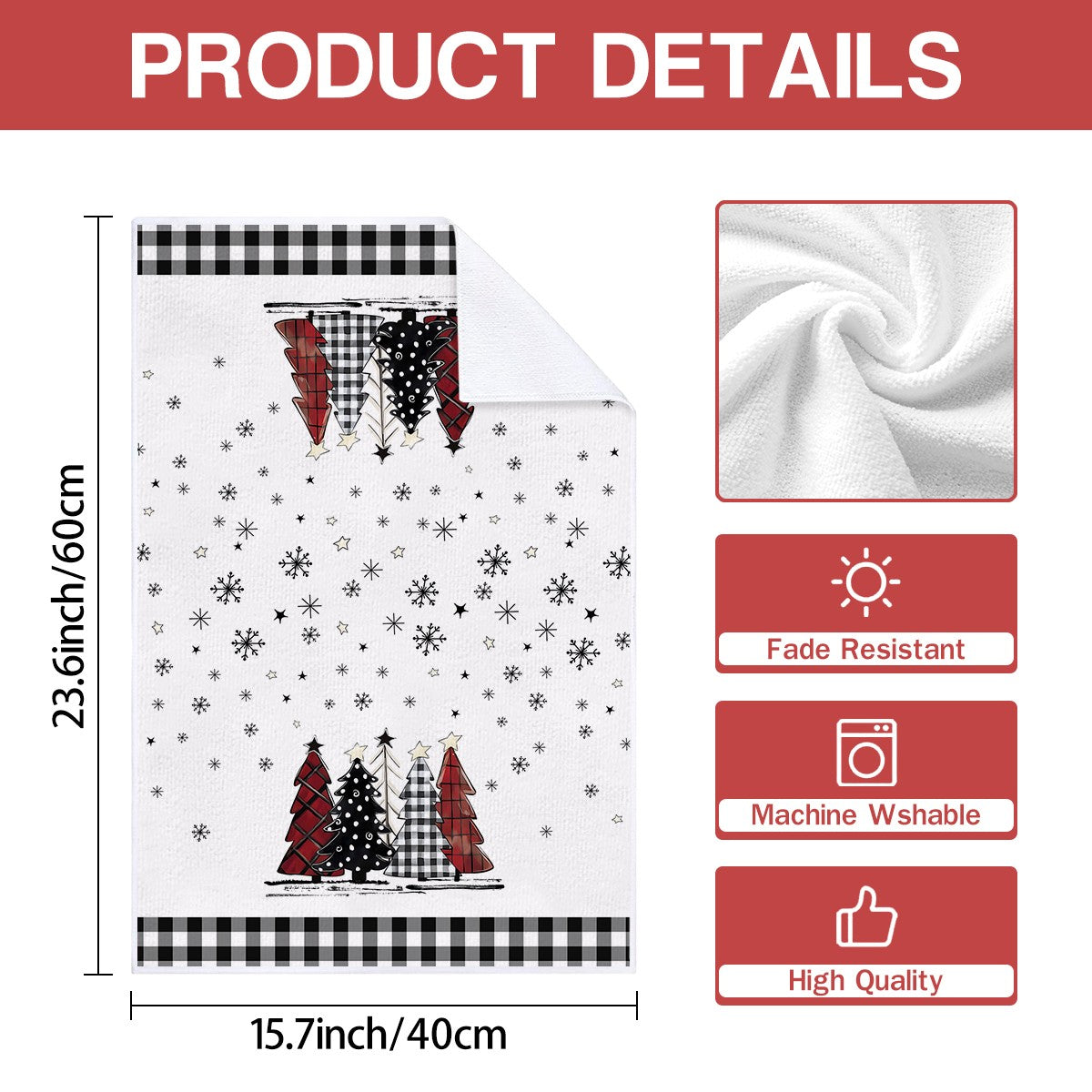 2/4pcs Christmas towels, snowflakes, Christmas trees, snowmen patterns, kitchen cleaning towels, dishwashing towels, hand towels