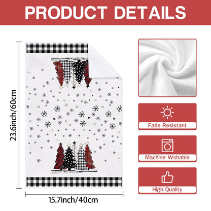 2/4pcs Christmas towels, snowflakes, Christmas trees, snowmen patterns, kitchen cleaning towels, dishwashing towels, hand towels