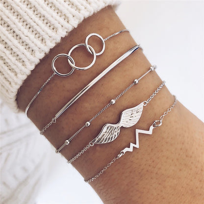 Conjunto de Pulseiras Femininas Corrente Cubana, Cor Dourada, Boho Retrô, Torção Grossa, Joias da Moda de Qualidade, 11 Peças, 2024