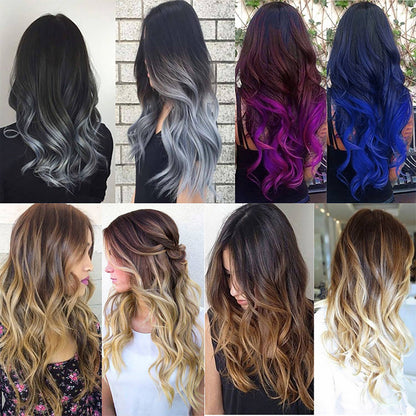 Jeedou One Piece Sem Clipes Apliques Ombre Cor Elasticidade Invisível Fio de Pesca Ondulado Extensão de Cabelo Sintético