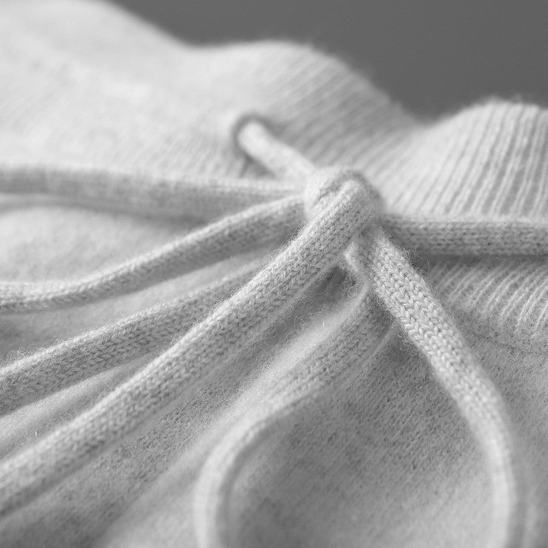 ADDONEE Men's 100% Wool Hoodie Cardigan Straights Leg Pants Set Autumn Winter Thick Cashmere Knitwear Sweater Trousers Suit