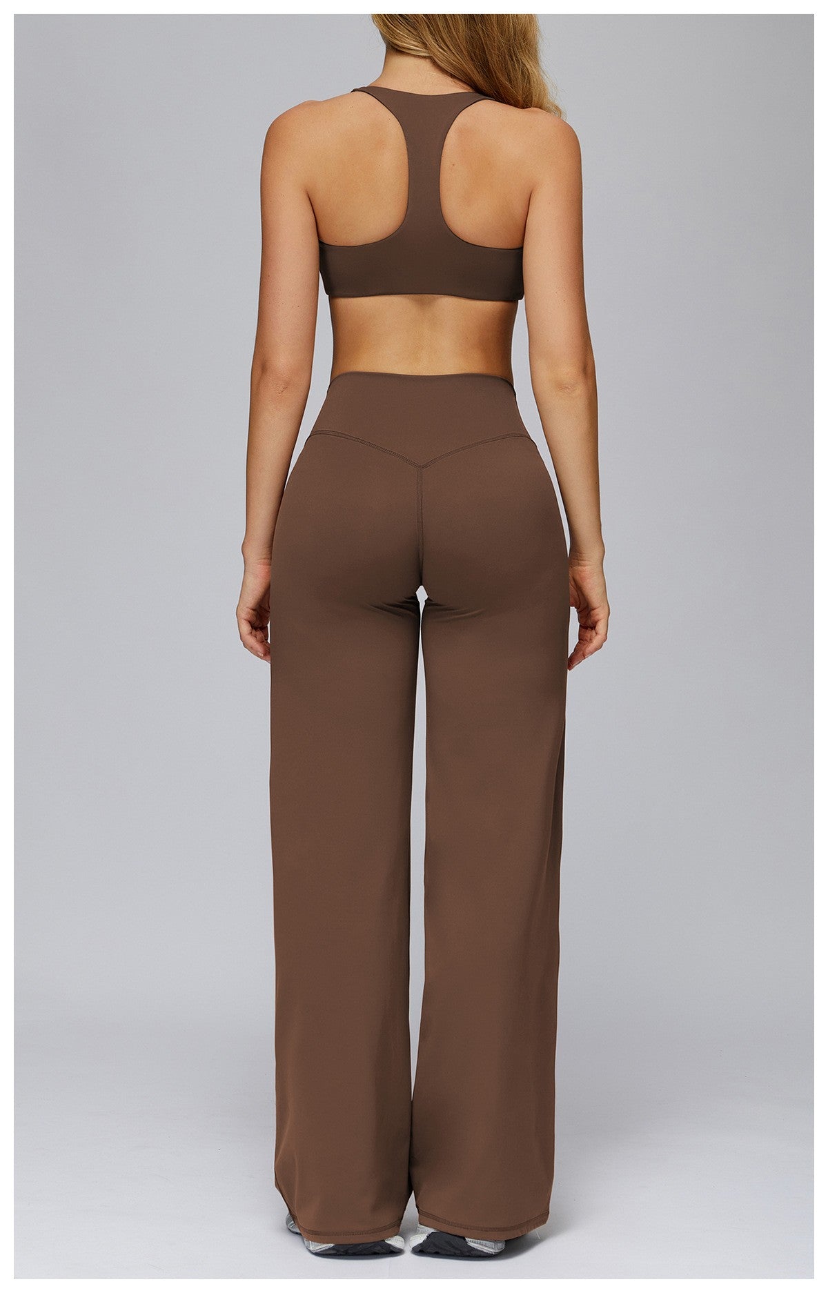 Hearuisavy Sports Set Women Gym H-Back Brushed-Feel Yoga Bra Running Breathable Quick Dry Tight Fitness Top High Waisted Pants